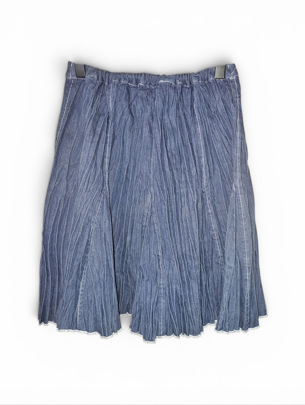 RHONDA STARK X ANTHROPOLOGIE Pleated Denim Elastic Waist Skirt - Small